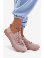 Materiálové nazouvací sportovní dámské boty Růžové Olive