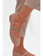 Dámské baleríny s pásky – tmavě béžové model 21834666 - Kesi
