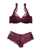Vyztužená dámská podprsenka Cora model 18351650 bordó - Mat