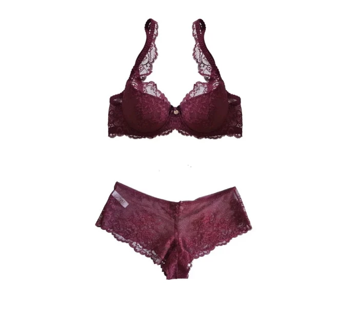 Vyztužená dámská podprsenka Cora model 18351650 bordó - Mat