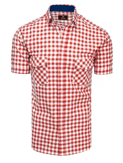 Pánská kostkovaná košile s krátkým rukávem Dstreet model 21963489 - FashionStreet