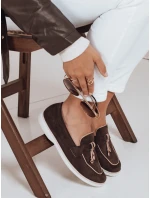 Dámské semišové hnědé mokasíny Dstreet model 21992090 - FashionStreet