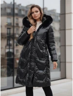 Dámská zimní bunda dlouhá prošívaná s kapucí černá Dstreet model 21995165 - FashionStreet