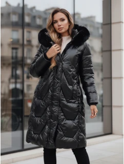 Dámská zimní bunda dlouhá prošívaná s kapucí černá Dstreet model 21995165 - FashionStreet