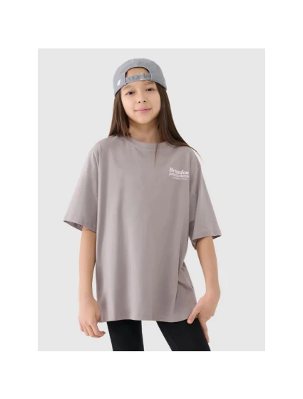 Dievčenské tričko oversize s potlačou 4F 4FJRSS25TTSHF2586-83S Dievčenské tričko oversize s potlačou 4F 4FJRSS25TTSHF2586-83S