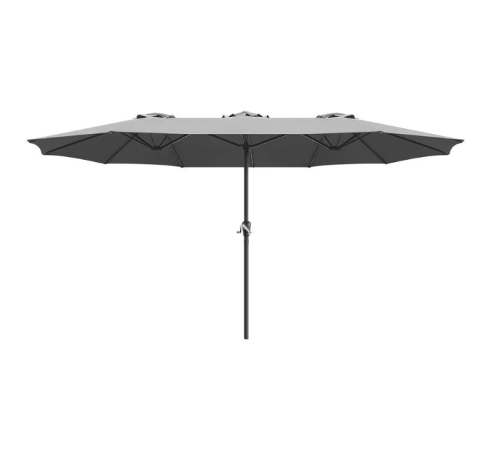 ZÁHRADNÝ PARASOL XXXL 2,7x4,6 m ŠEDÝ SASKA GARDEN