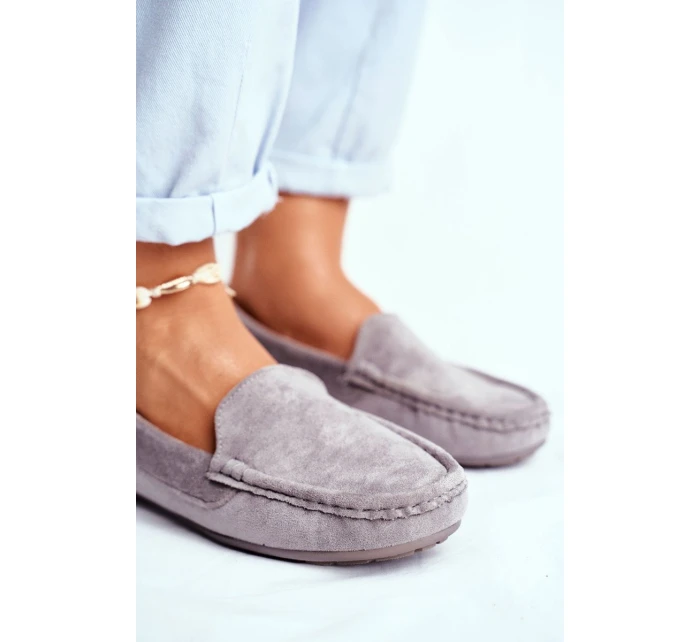 Dámské Semišové Mokasíny Šedé model 21527878 - EVENTO