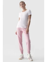 Damski Gładki T-Shirt Z Logo Biały 4F 4FWMM00TTSHF1845-10S