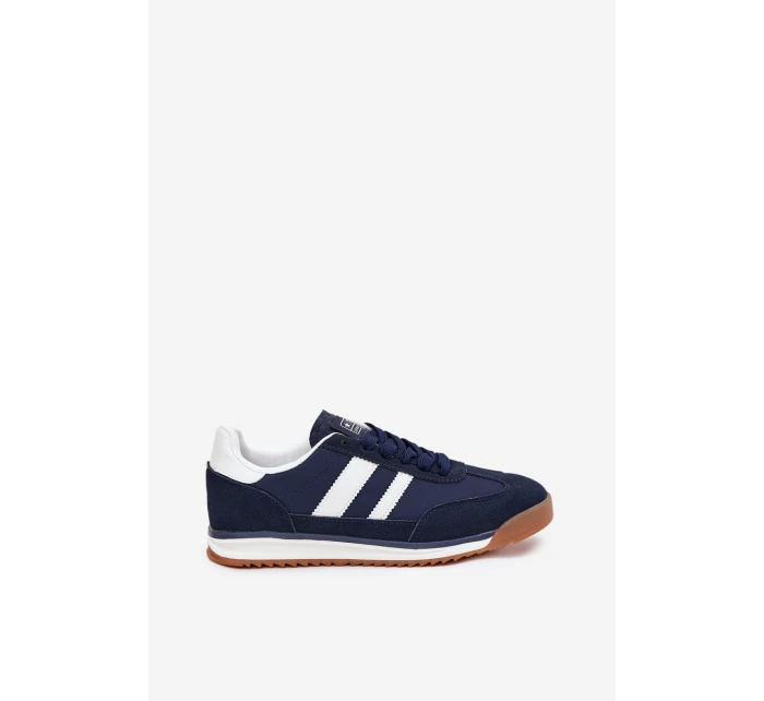 Buty Sportowe Sneakersy Męskie Granatowe Sivara