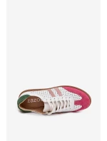 Kožené perforované dámské tenisky Zazoo N1318 Bílomodré