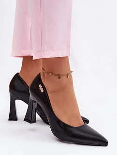 Elegantní Lodičky na Podpatku model 22100000 Černé - VINCEZA