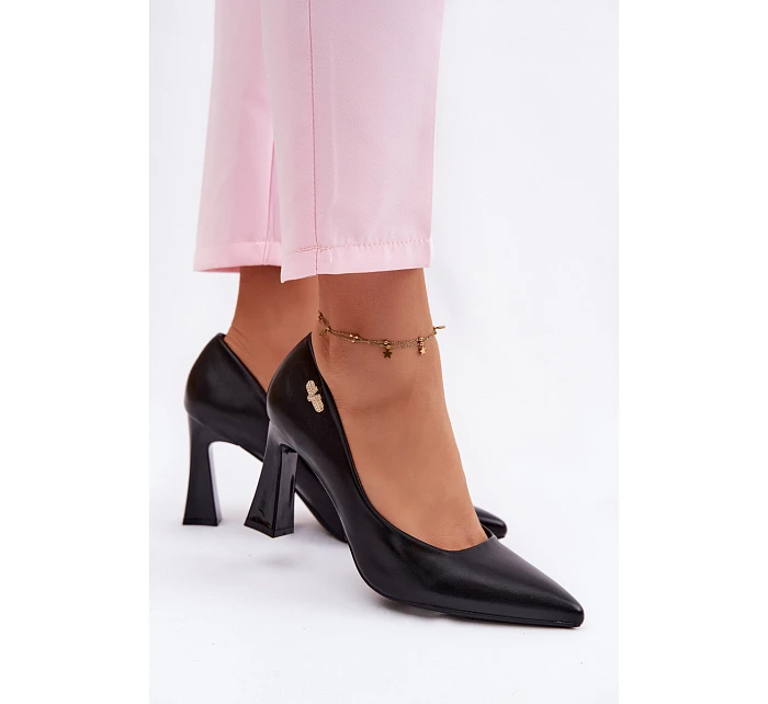 Elegantní Lodičky na Podpatku model 22100000 Černé - VINCEZA