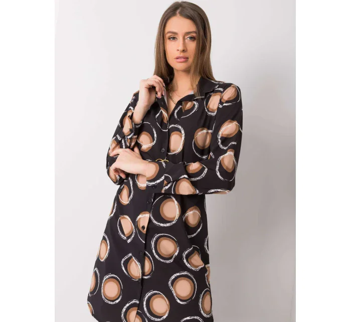 Šaty DHJ SK 12765.11 čierna a béžová