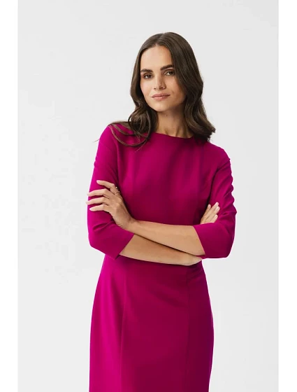 model 18882541 Plášťové šaty s předním rozparkem švestka - STYLOVE
