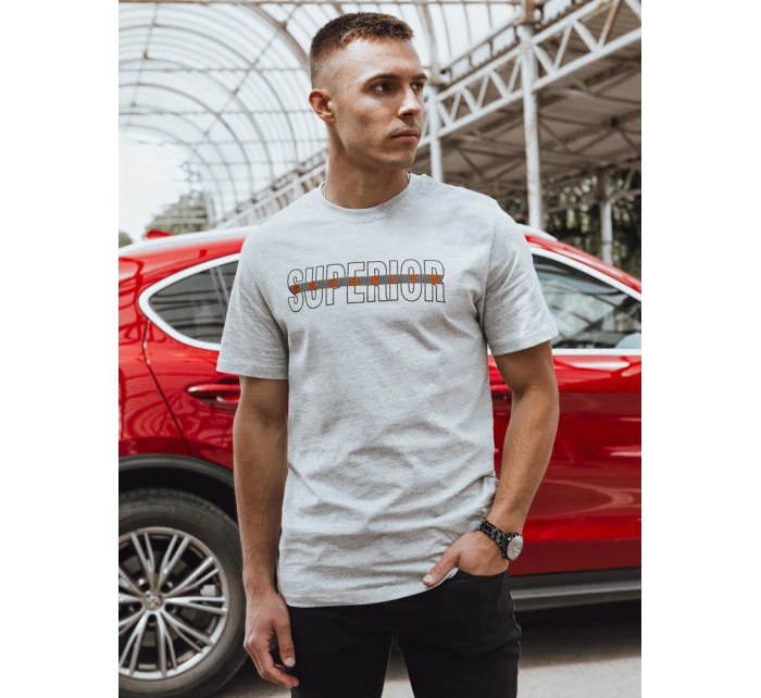 Pánské šedé tričko s potiskem Dstreet model 21973658 - FashionStreet