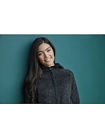 Stedman Lux Knit Fleece Jacket Women Dámska pletená fleecová bunda s kapucňou 05.5560 black opal heather