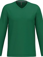 Kariban K 358 Pánske tričko s výstrihom do V a dlhými rukávmi 20.K358 kelly green