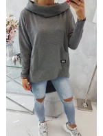 Mikina s kapucňou s dlhým chrbtom v grafitovej farbe