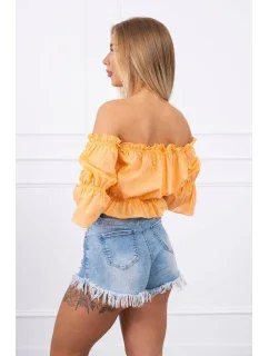 Broskyňovo sfarbená pruhovaná blúzka