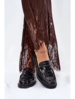 Lakierowane Skórzane Mokasyny Damskie Vinceza 91125 Czarne