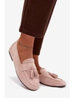 Dámské mokasíny ploché s třásněmi světle růžové Marilisse