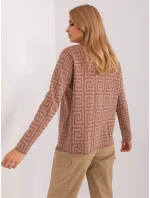 Sweter AT SW model 20742414 jasny brązowy - FPrice Sweter AT SW model 20742414 jasny brązowy - FPrice