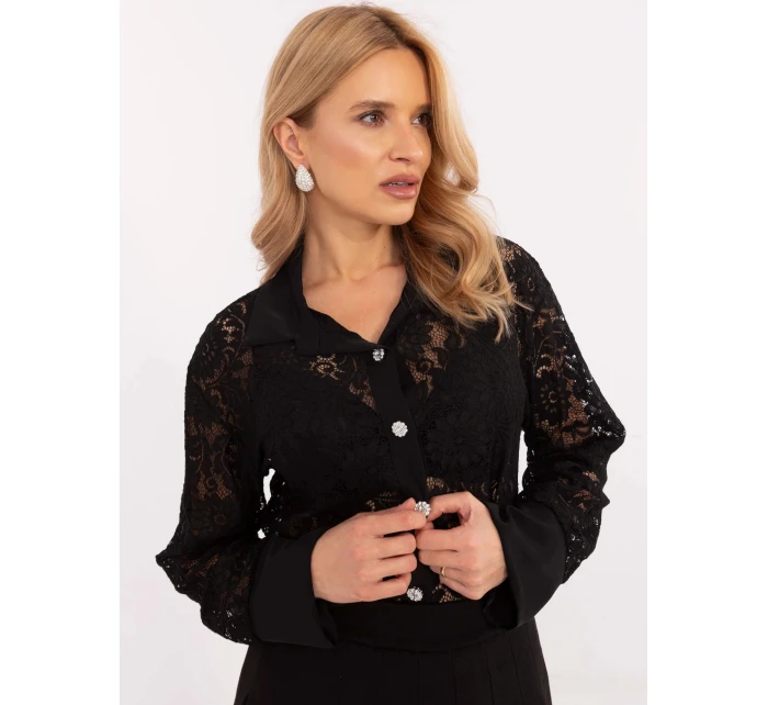 Dámska košeľa KS C243.18 čierna - FPrice