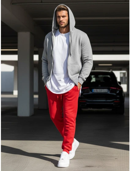 FashionStreet pánske červené tepláky UX2708 FashionStreet pánske červené tepláky UX2708