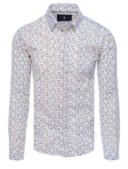 Pánska biela košeľa FashionStreet DX2413 Pánska biela košeľa FashionStreet DX2413