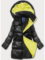 Dámska bunda voľného strihu v čierno-žltej farbe (ag6-21) Dámska bunda voľného strihu v čierno-žltej farbe (ag6-21)