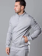 Pánska svetlosivá mikina so stojačikom (68B2002-2)