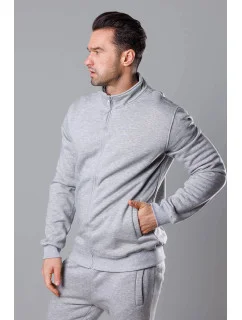 Svetlosivá pánska mikina so stojačikom (68B2002-2)