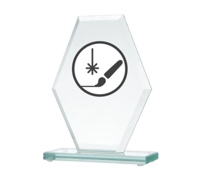 Gravírovaná sklenená trofej + výplň farbou