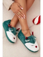 Vánoční dámské pantofle s motivem kožené zelené model 21772577 - Boto