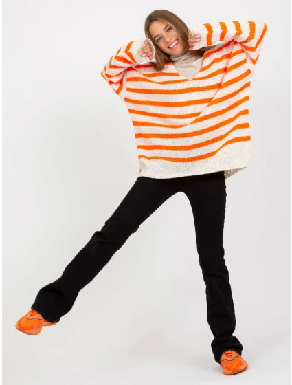 Dámský svetr TW SW BI model 17679420 oranžový - FPrice Dámský svetr TW SW BI model 17679420 oranžový - FPrice