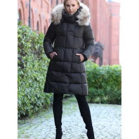 Dámský kabát model 19009238 Černý - PERSO Dámský kabát model 19009238 Černý - PERSO