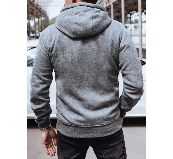 Pánská mikina s kapucí tmavě šedá model 21979596 - Dstreet