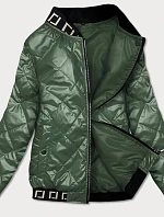 Zelená dámska bunda bomber (B9798-10)