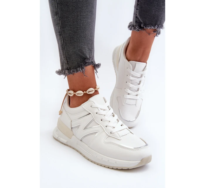 Dámské bílé tenisky z ekokože model 21657592 - Boto Dámské bílé tenisky z ekokože model 21657592 - Boto