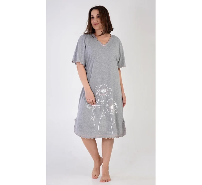 Dámská noční košile s krátkým rukávem model 18596631 - Vienetta Dámská noční košile s krátkým rukávem model 18596631 - Vienetta