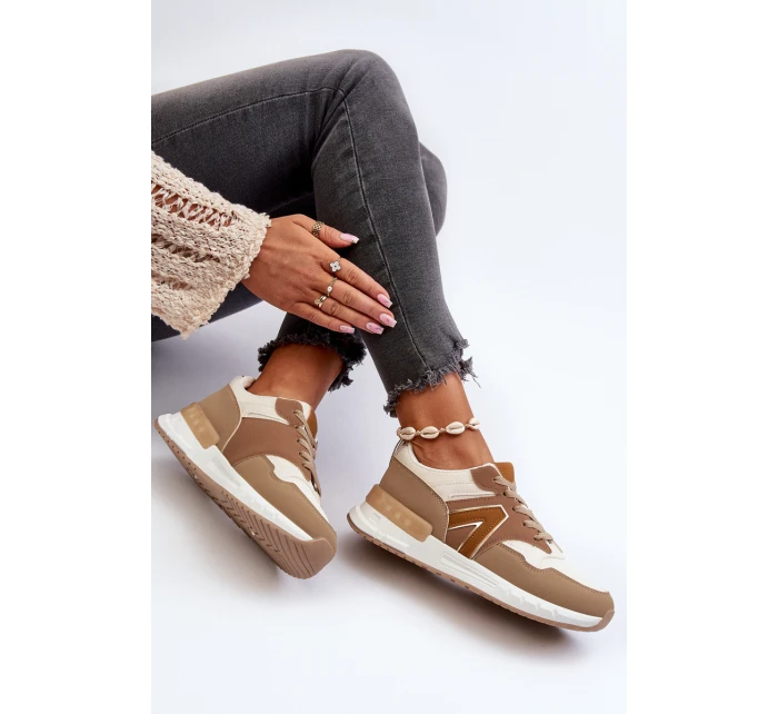 Sneakersy Damskie Z Eko Skóry Brązowe Vinelli Sneakersy Damskie Z Eko Skóry Brązowe Vinelli