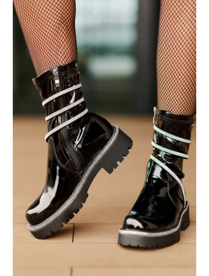 Lakované Kotníkové Boty Se Černé model 21675942 - Boto Lakované Kotníkové Boty Se Černé model 21675942 - Boto