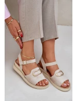Dámské Sandály Na Klínu S Ozdobou Béžové model 21685257 - Boto