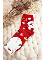 Dámske ponožky so Santa Clausom červené