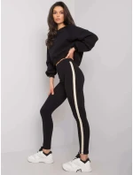 Dámske legíny RV LG 7324.63 Black with gold - Rue paris