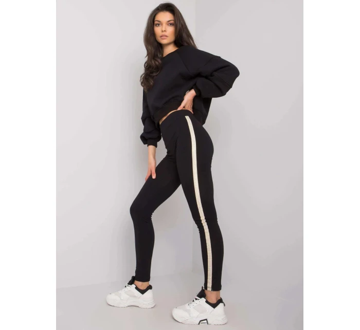 Dámske legíny RV LG 7324.63 Black with gold - Rue paris