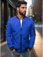 Pánska prešívaná bunda bomber modrá TX2214 Pánska prešívaná bunda bomber modrá TX2214