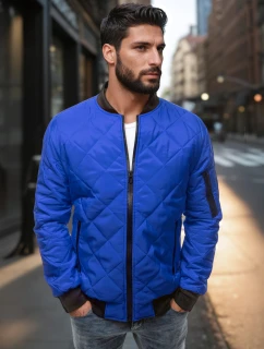 Pánska prešívaná bunda bomber modrá TX2214