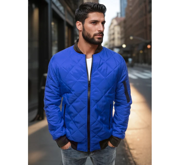 Pánska prešívaná bunda bomber modrá TX2214 Pánska prešívaná bunda bomber modrá TX2214