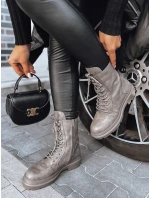 Dámské šedé kozačky model 21972041 - Dstreet Dámské šedé kozačky model 21972041 - Dstreet